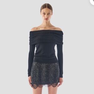 Le Superbe Pouchette Mini Skirt in Dark Onyx